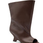 Women's Fish Mouth Thick High Heels Knee Length Cool Boots Slant Heel Fashion Show Large Size Spring/Summer Women's Boots