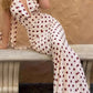 Polka Dot Backless Sexy Maxi Dress Women Elegant Halter Deep V Neck Sleeveless Bodycon Split Club Party Long Dress