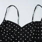 Polka Dot Print Sexy Deep V Neck Backless Maxi Dresses French Style Elegant Summer Dress Woman Clothing