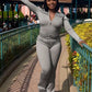 Sporty Style Rhinestone 2 Piece Set Woman Zip Stand Collar Cardigan Jacket+Elastic Waist Flare Pants Fashion Streetwear