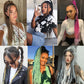 Synthetic 24inch Girls Colored Box Braided Ponytail With Elastic Rubber Band Hair Extensions Rainbow Color Box Pigtail Hairpiece