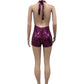 Bright Silk Backless Romper Women Sexy Hottie Halter Bandages Deep V-Neck Sleeveless Wild Trend Party Club Playsuits