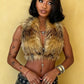 Sexy Furry Tank Top Women Halter Backless Leopard Simple Wild Gothic Punk Slim Hottie Street Midnight Clubwear Vest