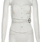 Hottie Y2K Strapless Tops Women Hidden Button Wild Irregular Beach Vacation Birthday Party Clubwear Street Belt Vests
