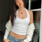 Solid Color Tank Tops Basic Casual Backless Low Cut Halter Top Streetwear Woman Summer Clothes