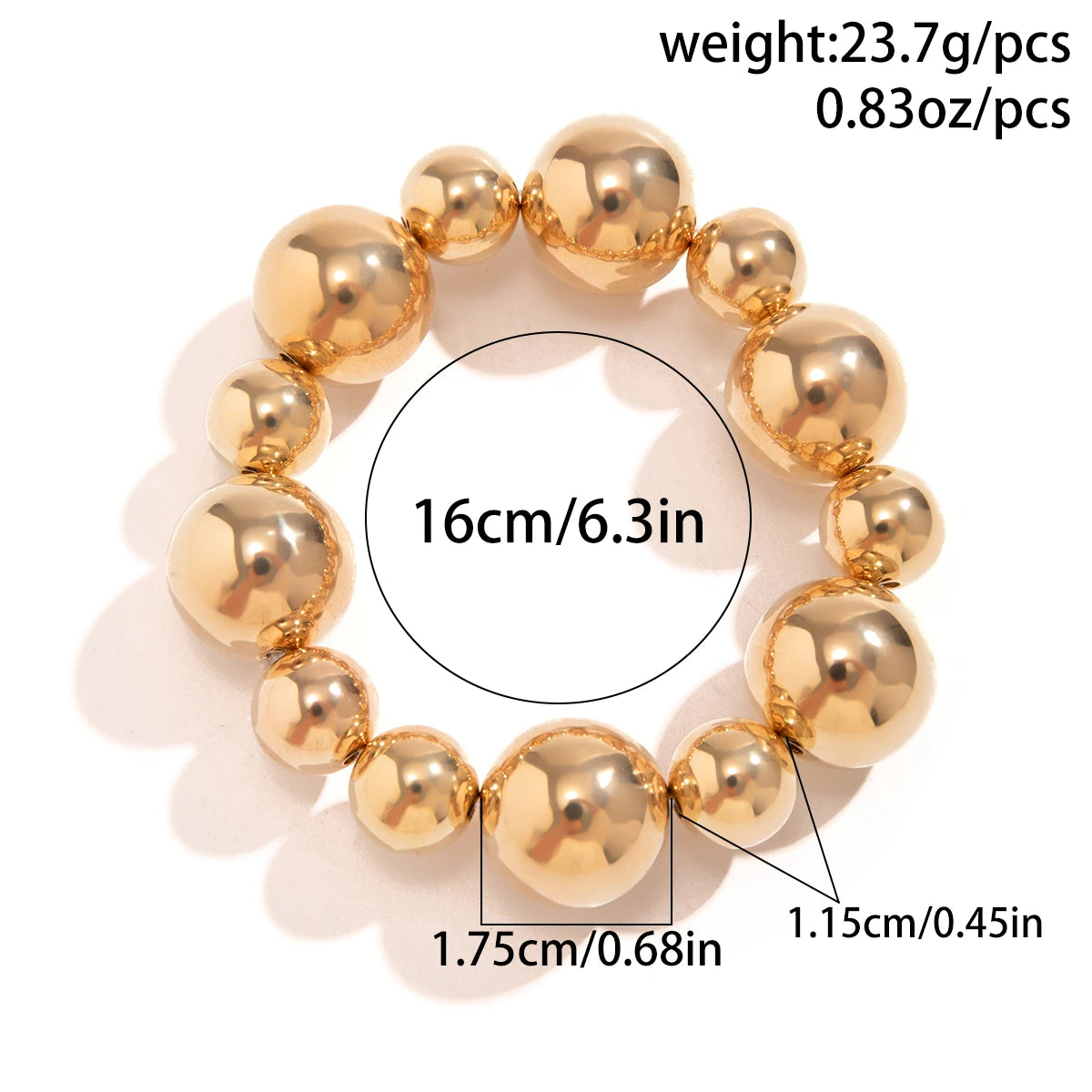 Goth Vintage Big CCB Chain Bracelets Women Trendy Classic Elastic Strand Beads Charm Bangles Grunge Couple Hand Jewelry