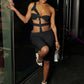 Rivet Sexy Halter Romper Women Backless Sleeveless Irregular Waistless Summer Sexy Skinny Clubwear Midnight Playsuits