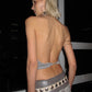 Women's Sheer Lace Halter Tops Stylish Solid Black Mesh Backless Sleeveless Vest for Summer Night Out Party Clubwear