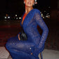 Deep V Neck Long Sleeve Sexy Maxi Dress Women Gown Elegant Leopard Print Mesh See Through Club Party Long Dresses