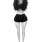 Sexy Hipster Fur 2Piece Set Women Luxury Tank Tops+Tight Stretch Shorts Y2K Summer  Midnight Clubwear Party Outfits