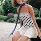 Red Polka Dot Sexy Mini Dress Women Summer Lace Satin Spaghetti Strap Sleeveless Backless Slim Fit Beach Club Dress