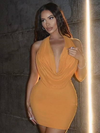 Mesh Deep V Neck Backless Mini Dresses for Summer 2025 Sexy Night Club Outfits for Woman Clothing