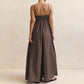 Women's Summer Slip Dress Polka Dot Print Sleeveless Spaghetti Strap Backless Long A Line Dress with Pockets Beachwear