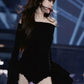 Music Festival 2-Piece Set Women Irregular Long Flare Sleeve Off-Shoulder t-Shirt+Lace Simple Short Sexy Fashion Suit