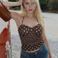Brown Polka Dot Print Backless Halter Tops Women's Tanks Camis Summer 2026 Fashion Clothes