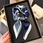 Luxury Floral Print 70cm Square Silk Scarf Women Designer Scarves Bandana Foulard Shawl Hijab Echarpe Hairband Tie Ribbon
