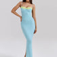 Lace Spaghetti Strap Bodycon Maxi Dress Women Gown Patchwork Fashion Sleeveless Backless Sexy Club Party Dress Elegant
