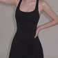 Fashion Simple Dress Women Trend Classic Low-Neck Sleeveless Patchwork  Stretch Skinny Elegant Party Club Bodycon