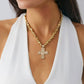 Vintage Irregular CCB Beaded Chain Necklace for Women Collares Goth Cross Jesus Pendant Choker Party Neck Jewelry Men