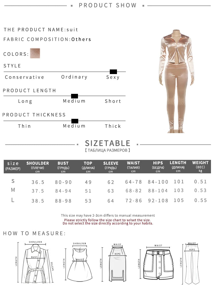 Smooth 2-Piece Set Women Single Row Hidden Buttons Lapel Full Sleeve Crop Tops+Simple Classic Pant Midnigt Slim Suit
