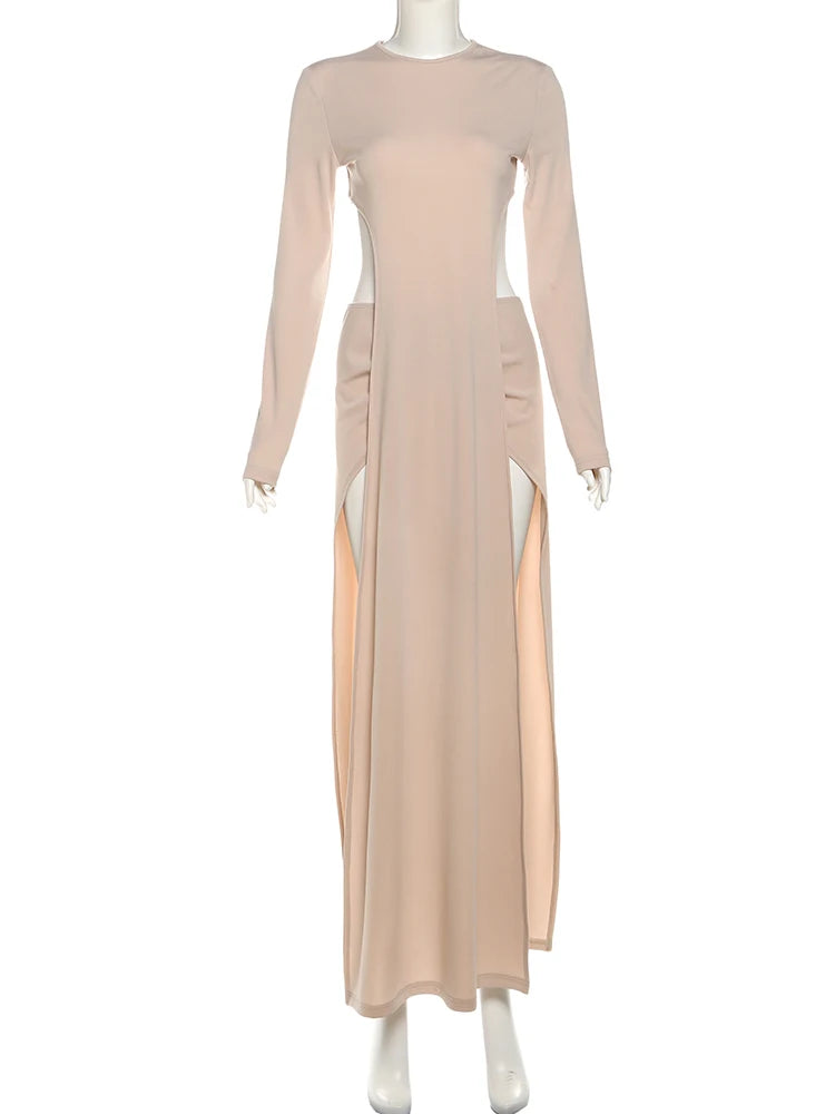 Irregular Hem 2 Piece Set Women Sexy Full Sleeve Backless tops+Skirt Chic Elegant Slim Classic Stretch Club Outfits