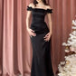 Elegant Satin Off Shoulder Long Maxi Dresses 2025 Woman Graduation Dresses Evening Party Gown Red Black