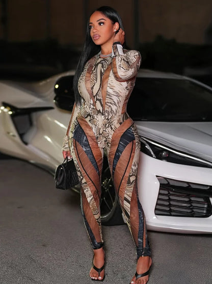 Colorful Patchwork 2 Piece Set Women Fall Trend Hipster Bodysuit Tops+Leggings Tight Stretch Matching Street Outfits