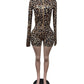 Leopard Zip Women 2 Piece Set Tracksuit Skinny Stretchy Patchwork Line Crop Top+Shorts Matching Clubwear Fall Outfits