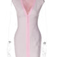 Women Red Sleeveless Bandage Mini Dress Deep V Neck Front Zipper Bodycon Short Dress Night Club Party Evening Outfits