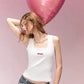 Minimalist Versatile Lace Trim Letter Print Camisole For Women