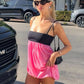 Patchwork Draped Dress Women Low-Neck 2026 Summer New Trend Sweet Party High Street Sexy Midnight Chic Mini Bodycon