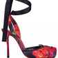 2026 Women's New Summer Square Satin High Heel Sandals with Ankle Strap, Fashionable Party and Banquet Ballet High Heels