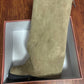 Women's New Autumn and Winter Calf Boots with Pleated Thick High Heels and Fashionable Oversized Street Leather Mid Leg Boots