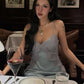 Patchwork Lace Dress Women Low-Neck Sleeveless Skinny Sweet Summer Party Fashion Classic Midnight Chic Mini Bodycon