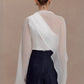 Chiffon Sheer White Sexy Shirt Women Elegant Summer Long Sleeve Cape Sleeve Backless T-shirt Female Fashion Tees