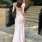 Silky Stain Elegant Dress Woman Lace Patchwork V-Neck Cross Bnadage Backless High Waist Robe Birth Party Vestidos