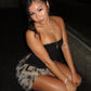 Patchwork Leopard Print Plush Hem Dress Sleeveless Sexy Midnight Hottie Clubwear Wild Fashion Skinny Coquett Mini Bodycon