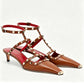 2026 Women's Rivet Low Heel Square Head Stiletto Sandals Fashion Show Party Summer Women's High Heel Sandals