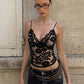 See Through Floral Lace Camisole Summer 2026 Deep V Neck Backless Crop Tops for Woman Sexy Clothing