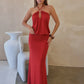 Women Halter Neck O‑Ring Keyhole Sexy Maxi Dress Sleeveless Blouson Bodycon Floor‑Length Evening Party Long Gown
