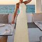 Halter Backless Frilly Maxi Dress Sexy Elegant Beach Party Fit and Flared Dresses Woman Vacation Outfits