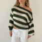 Women Y2k Oversized Striped Sweater Color Block Crew Neck Long Sleeve Pullover Jumpers Cute Retro Preppy Streetwear