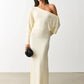 Women Elegant Off Shoulder Sexy Maxi Dress Batwing Long Sleeve Ruched Bodycon Dress Evening Party Wedding Guest Dress