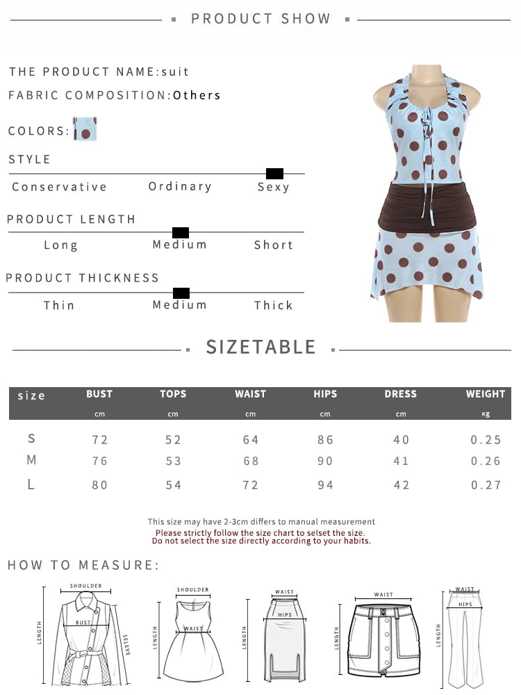 Sexy Vacation 2 Piece Set Women Hottie Halter Backless Pleat Tank Top+Ruched Patchwork Irregular Hem Skirt Streetwear