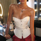 Hottie Y2K Strapless Tops Women Hidden Button Wild Irregular Beach Vacation Birthday Party Clubwear Street Belt Vests