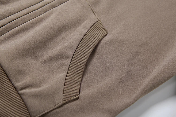 Sporty Tracksuit 2Piece Set Woman Autumn Trend Hooded Shirring Full Sleeve Jacket+Drawstring Long Pants Casual Style Suit