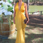 Deep V Neck Backless Sexy Maxi Dress Women Summer Elegant Halter Off-shoulder Sleeveless See Through Beach Club Dress