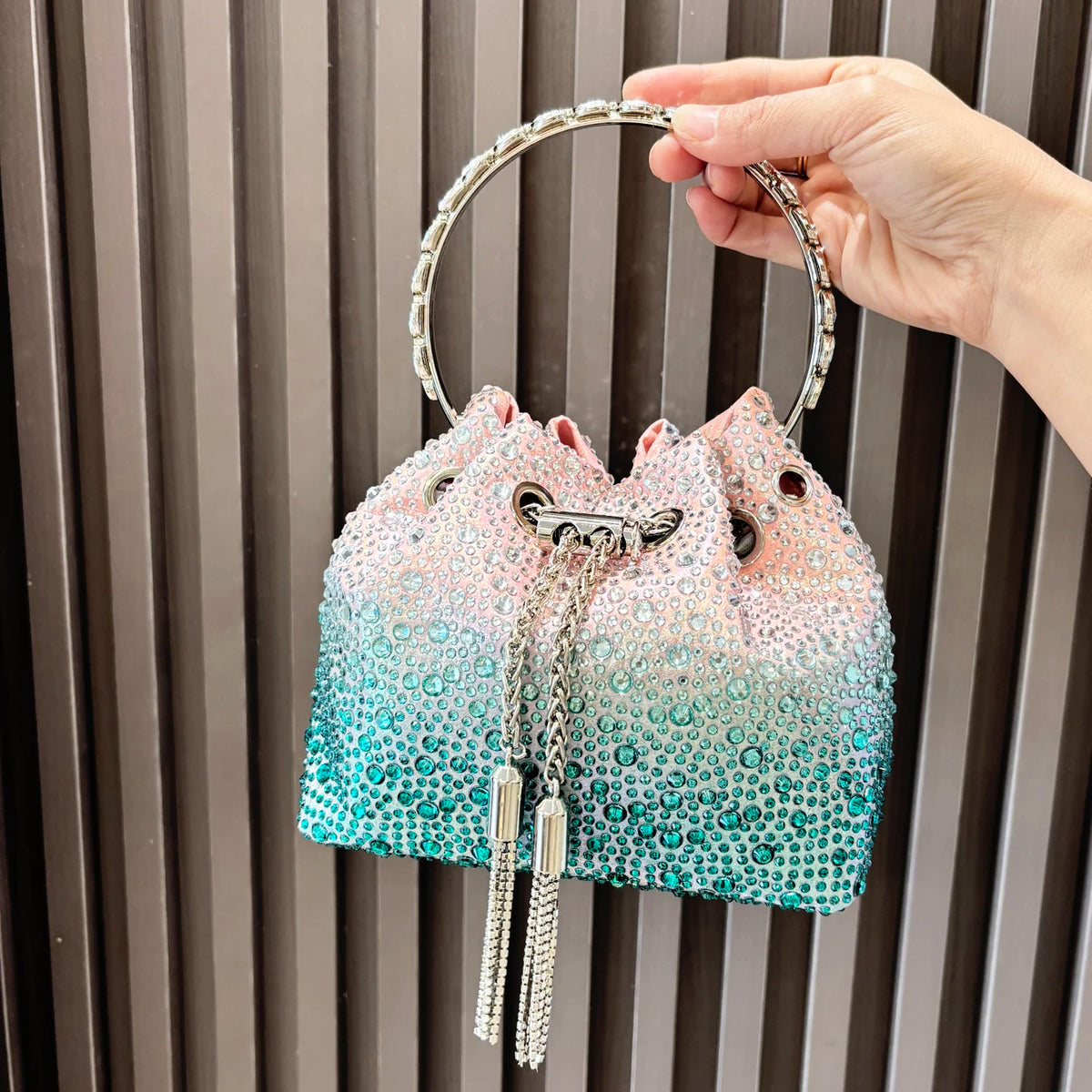 Rhinestones Evening clutch Bag Purses and handbag luxury Designer shoulder bag Shiny Crystal Clutch purse bucket bag