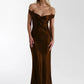 Satin Off-shoulder Backless Sexy Maxi Dress Women Gown Fashion Strapless Sleeveless High Waist Club Party Long Dresses