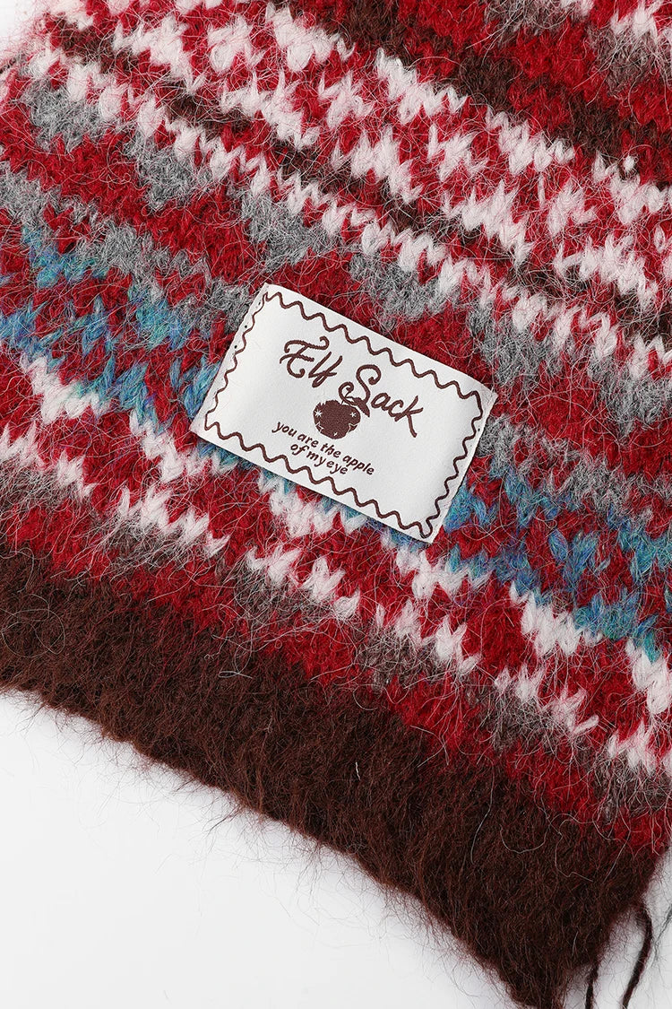 2025 Winter New Arrivals Y2K Bohemian Stripe Panel Neck Warmer Accessory For Woman